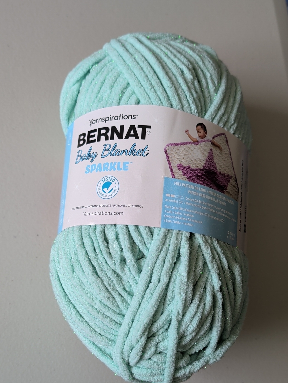 Baby Blanket Sparkle Yarn - Seafoam Sparkle